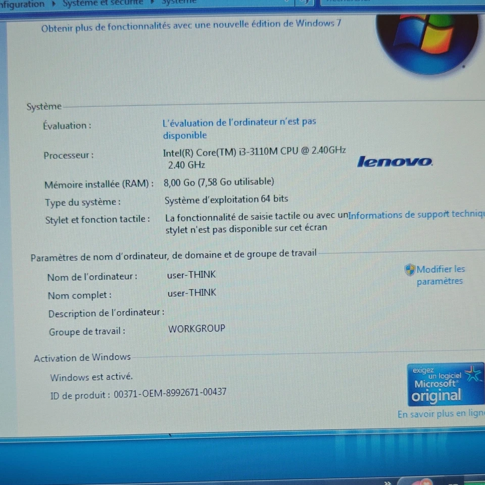 Lenovo ThinkPad L530 · i3-3110M · 8GB · 320GB, photo 4 sur 5
