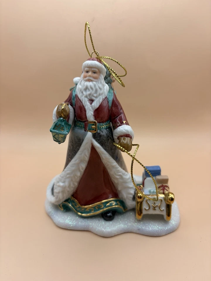 Lote De 3 - Thomas Kinkade Espíritu De Navidad Hueso China Papá Noel Adornos Foto 3 de 4