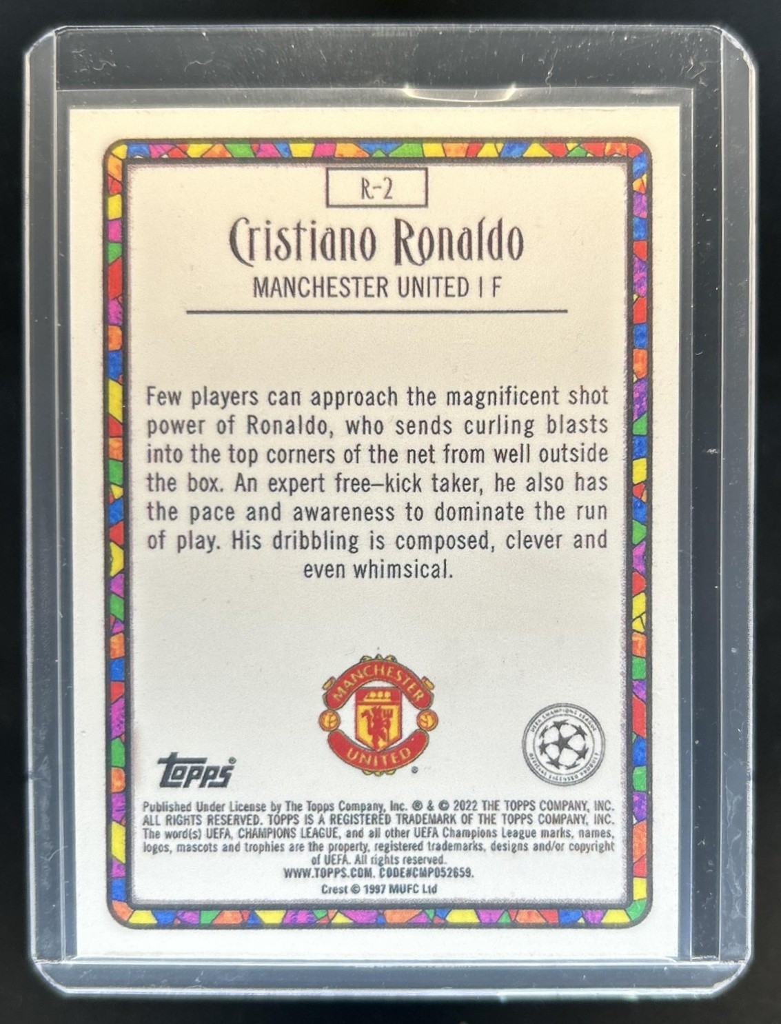 2021-22 Topps Merlin Chrome UEFA Cristiano Ronaldo Renaissance #R-2 Man U view 2