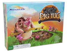 RoosterFin Mighty Pig Tug Family Board Game - Tug of War Card Game