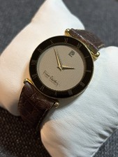 Vintage Swiss Pierre Cardin Chromachron Women Watch,Gucci Leather Band,Runs