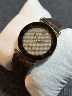 Vintage Swiss Pierre Cardin Chromachron Women Watch,Gucci Leather Band,Runs