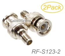 2-Pack RP-SMA Female Jack to BNC Male Plug RF Adapters, CablesOnline RF-S123-2