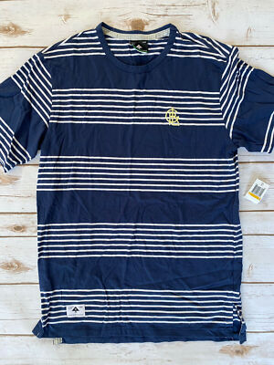 LRG LIFTED RESEARCH SHIPWRECK STRIPE DROP-TAIL T-SHIRT NAVY MENS SMALL NEW