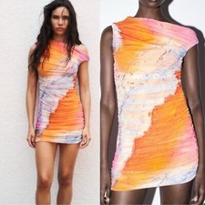 Zara Colorful Mesh Tulle Mini Dress 5039/376 (e)