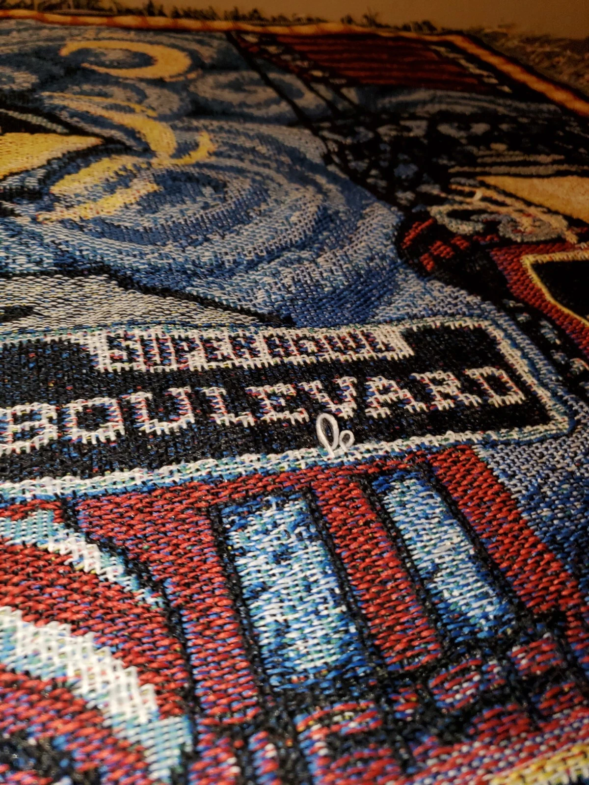 Super Bowl XLVII Multicolor Tapestry Woven Blanket New Orleans 2013 Mardi Gras