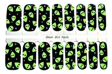 Alien Invasion Nail Polish Strips / Nail Wraps / Nail Stickers