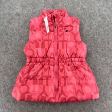 Tommy Hilfiger Puffer Vest Jacket Girls Pink 6 NEW