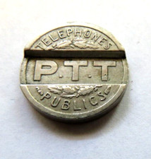 1937 REPUBLIQUE FRANCAISE TELEPHONES P.T.T. PUBLICS TELEPHONE TOKEN