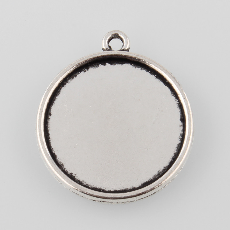 6 Sets Tibetan Alloy Filigree Rectangle Pendant Setting
