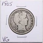 1905 50C Barber Liberty Head Half Dollar in VG Condition #5102