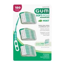 GUM Soft-Picks Advanced Soft & Flexible Mint On the Go Case, 180-count