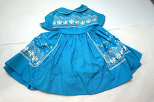 VINTAGE GIRLS PARTY DRESS FULL CIRCLE LACE TURQUOISE USA TODDLER SIZE 1 NEW