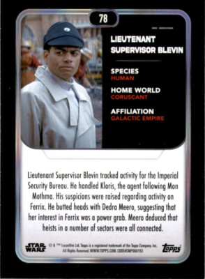 2023 Topps Star Wars #78 Lieutenant Supervisor Blevin | eBay