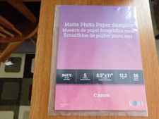 Package of 5 sheets Canon Photo Paper Matte 8.5" x11" brand new unopened.