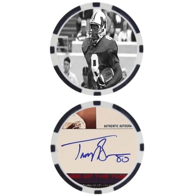 Troy Brown Marshall College Football Hall of Fame Chip - SIGNED
