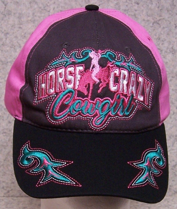 Embroidered Baseball Cap Cowgirl Horse Crazy NEW 1 hat size fits all eBay