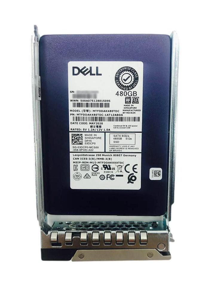 SSD Dell 480 Go SATA – 2,5 Pouces – DPN 03DCP0 – Neuf – Disque Interne