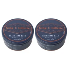 King C Gillette Soft Conditioning Beard Balm w/ Cocoa Butter, 3.4 fl oz (2-Pack)