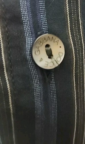 Dolce&Gabbana Men's Black Striped Long Sleeve Button Up Dress Shirt Size 41 /16 - Picture 4 of 7