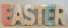 2024 Block Letter 'Easter' Free Standing Tabletop Sign - Spritz Easter Wood