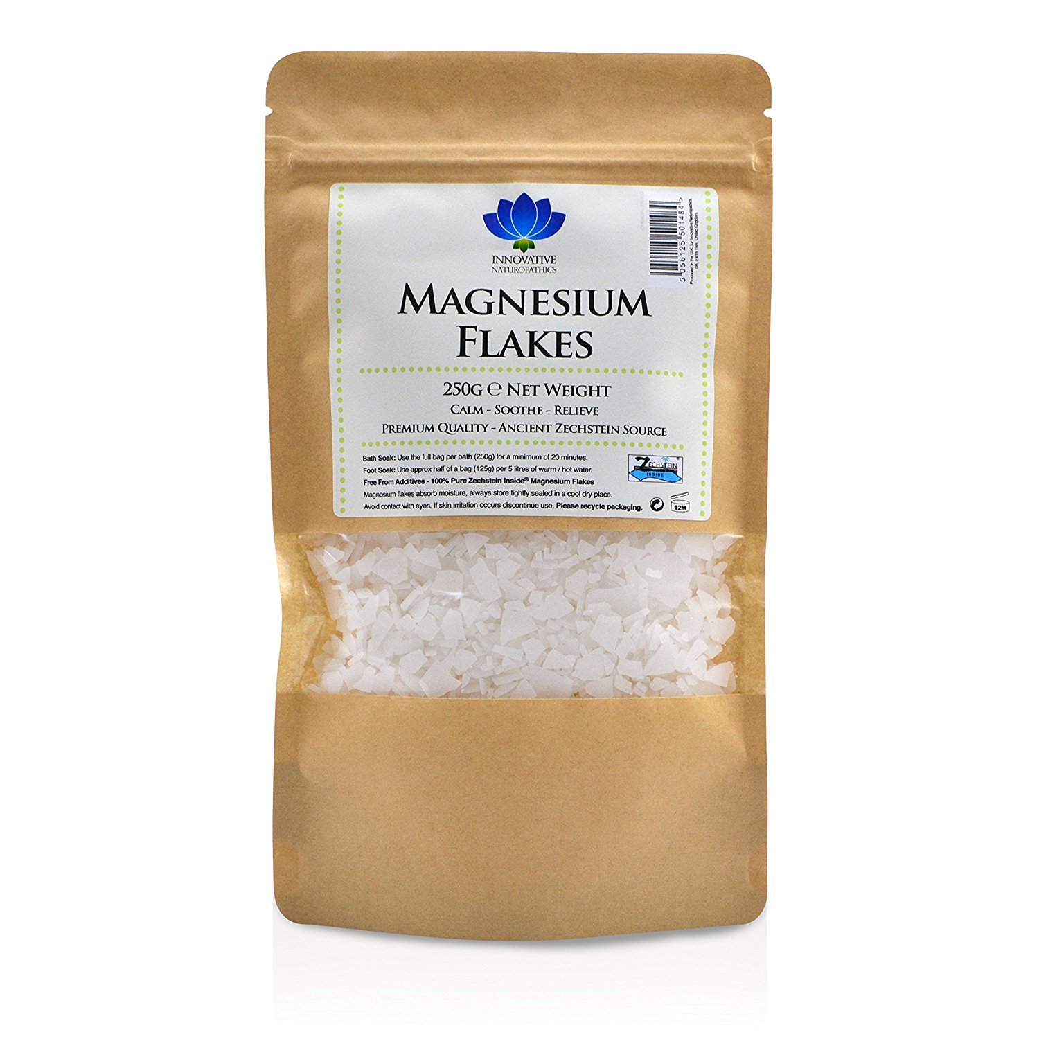 Magnesium Chloride Flakes Pure Zechstein Mineral for Bath Salts Foot Soak 250g