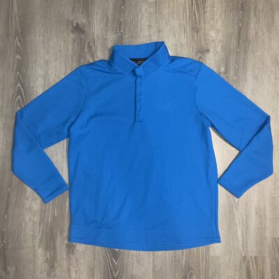 Under Armour Golf Pullover Shirt Men 2XL Blue Active UA Fleece Henley Sweater