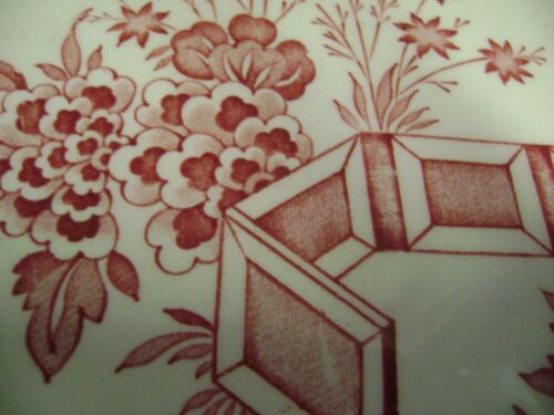 VTG. RED & WHITE WOODS & SON 12" L VANCANTON WOODSWARE ENGLAND SERVING PLATTER - Picture 3 of 8