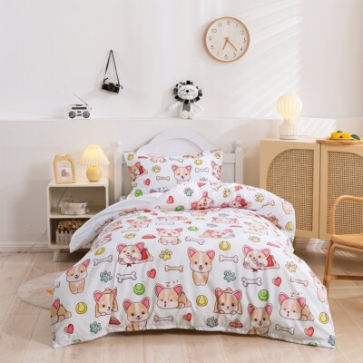 3D Dog Bone Cartoon Kids Quilt Cover Set Bedding Sets Pillowcases