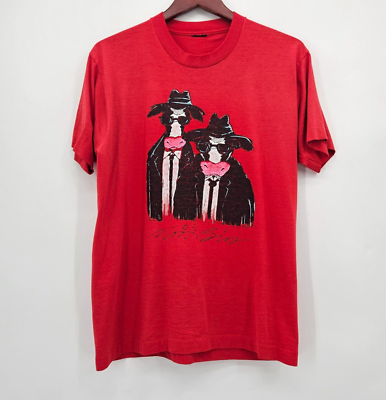 Vintage Moos Bros Blues Brothers Shirt Men's size Large Red Single
