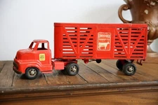 Vintage Buckeye Livestock Pressed Steel Toy Truck Semi Trailer Farm Bryan Ohio