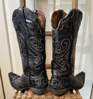 Johnny Ringo Black Studded Women's Cowgirl Boots Size 6m Style 43677; Rare Find! — photo 8