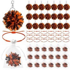 20 Sets Cheerleader Gifts Bulk, Pom Pom Keychain Cheer Bracelet Organza Bag 2...