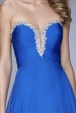 La Femme Prom Dress Gown Size 4 Color Electric Blue New with Tags