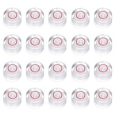 20pcs Circular Bubble Spirit Level 10x6mm Bubble Spirit Level, White/Red