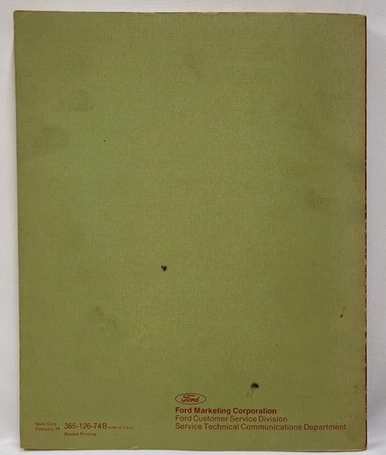 Ford 1974 Car Shop Manual Vol 1 - 5 Vintage Paperback Books Service Repair OEM - Imagen 9 de 24