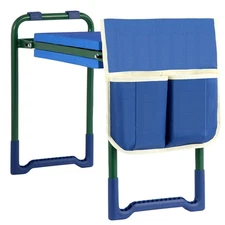 Foldable Garden Kneeler and Seat with Thicker Pad Heavy Duty Stool Tool Bag