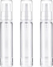 BlingKingdom 3pcs Empty Airless Pump Bottle Refillable Clear Travel 
