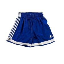 Vintage adidas Soccer Shorts Mens Large Blue Shiny Satin Climalite 2004 Y2K
