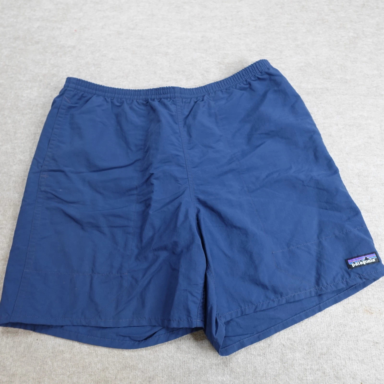 Patagonia Mens Shorts Large Blue Baggies 5.5" In Nylon Drawstring Lined 57021