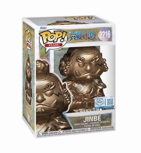 Funko Pop Plus! One Piece 2216 Jinbe Bronze Statue Funko Exclusive + Protector