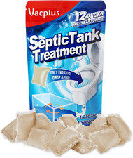 Septic Tank Treatment 12 Pcs for 1-Year Supply, Dissolvable Packs with Easy Oper