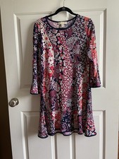 MICHAEL Michael Kors Floral Bell Sleeve Sheath Dress Navy Pink White Large