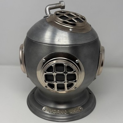 Vintage 1970 Livorno 1894 Sea Diving Helmet Ice Bucket Pewtertone Tankardware