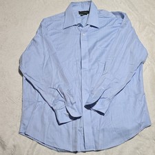 Lauren Ralph Lauren Non-Iron Blue Herringbone Cotton Dress Shirt 16.5 34/35