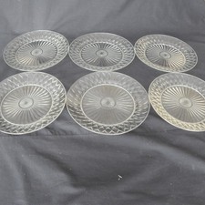 Vintage Duralex Clear Glass Plates Set Of 6 French Glass 23cm