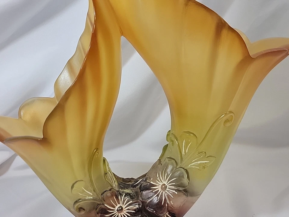 Jarrón de mesa centro de mesa Pearl Illusion grande vintage mediados de siglo Foto 3 de 4