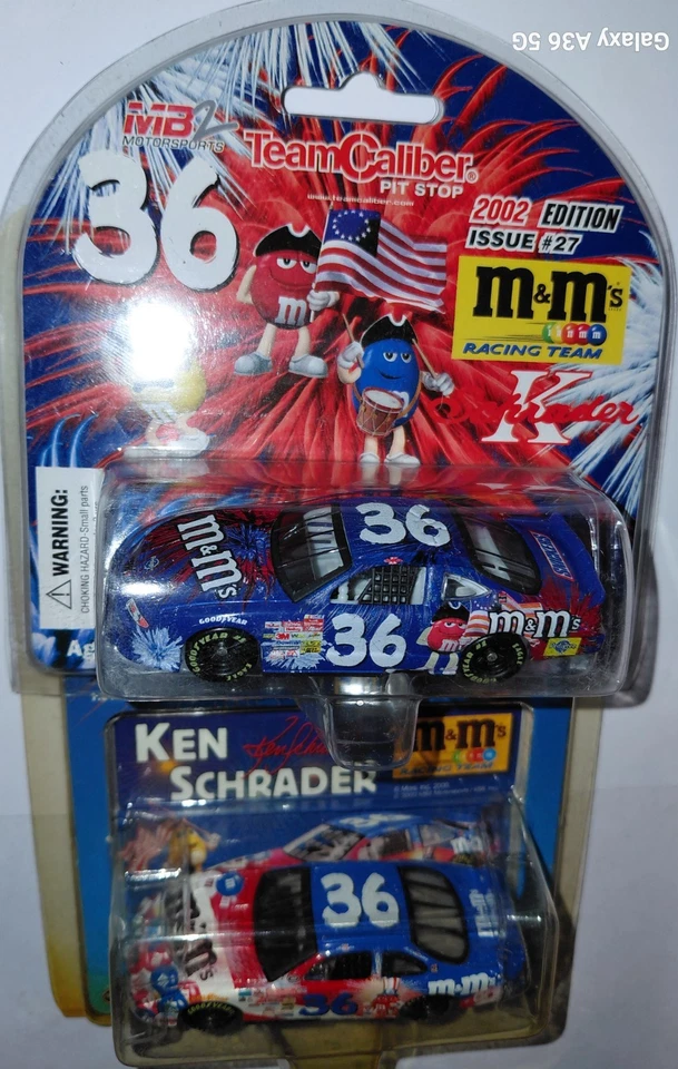 2 car lot Ken Schrader M&M's Team Caliber RCCA 4th of July 1/64 diecast NASCAR  - Image 2 of 4