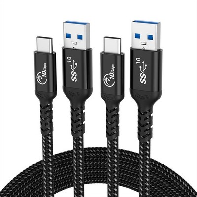SUMPK Android Auto USB C Kabel 2m [2er Pack], 10Gbps Schnellladen 2m, schwarz