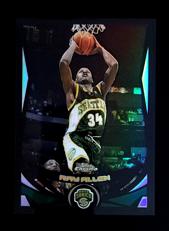 2004-05 Topps Chrome #43 Ray Allen /500 Black Refractor Sonics NBA HOF NM+